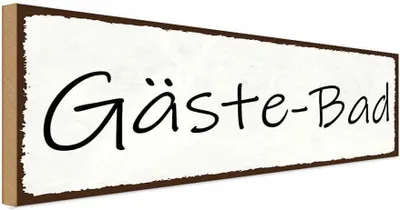 Produktbild von vianmo Holzschild 10x27 cm Gäste-Bad Geschenk
