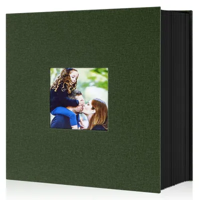 Obrázek produktu pro Fotoalbum pro 600 fotografií formátu 10 x 15 cm, zelená lněná vazba s vložkami