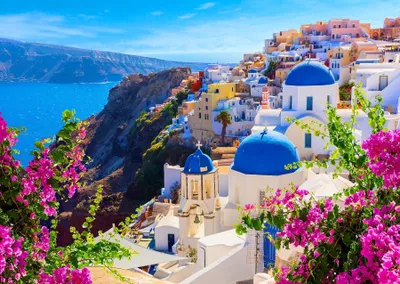 Obrázek produktu pro ENJOY Puzzle Santorini s květinami, Řecko 1000 dílků