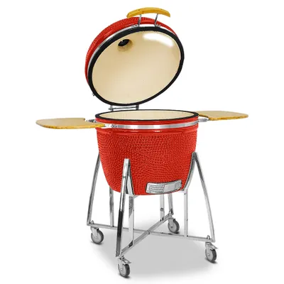 Produktbild von Kamado CL-29 Profi Keramik Grill Rot, Grilldurchmesser 72cm, Grillrostdurchmesser 62cm, BBQ Grillei Holzkohlegrill Grill Keramikgrill