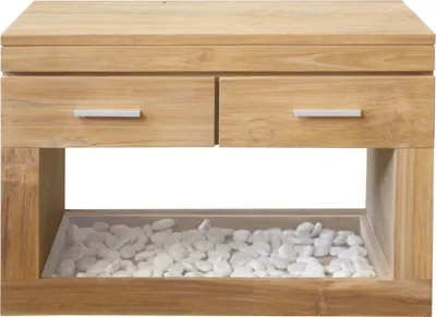 Produktbild von Teako Design Waschtisch Boras hängend Teak Massivholz 90x50x60 cm