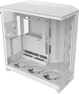 Image de Tour Midi NZXT H9 Flow RGB+ (2025) avec fenêtre blanche