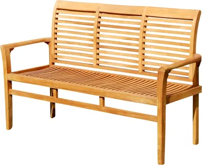 Produktbild von ALEOS. TEAK Design Gartenbank 150cm Parkbank Sitzbank 3-Sitzer Bank Gartenmöbel Holz sehr robust