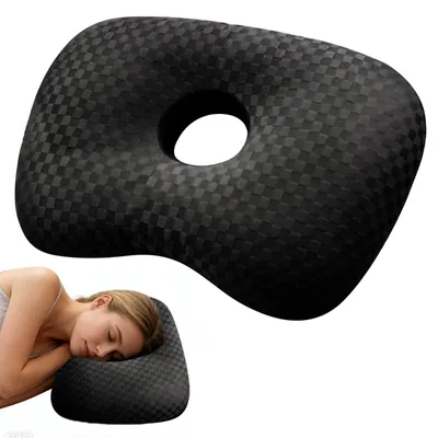 Immagine prodotto di Cuscino per piercing con foro - Nero - Ideale per chi dorme su un lato