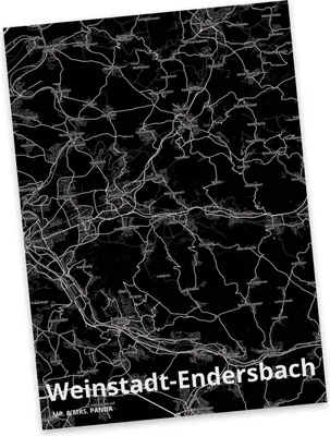Produktbild von Mr. & Mrs. Panda Postkarte Weinstadt-Endersbach - Geschenk, Stadt, Postkarten, Grußkarte, Ansichtskarte, kunstkarte, Dorf Karte Landkarte Map Stadtplan, Ansichtskarten