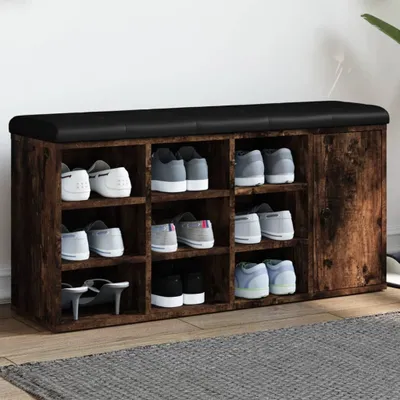 Obrázek produktu pro Lavice na boty kouřový dub 102x32x50 cm materiál na bázi dřeva