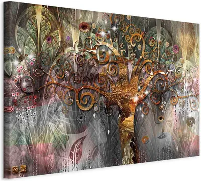 Immagine prodotto di Quadro su tela italiano - Albero d'oro 120x80 cm Astratto l-A-0008-b-b