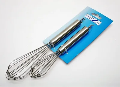 ORAGKE Dänischer Schneebesen 2er Set - Edelstahl Teigrührer Mit Holzgriff