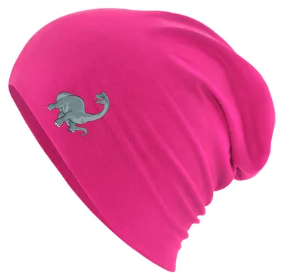 Produktbild von Huuraa Beanie Brachiosaurus Dinosaurier Fuchsia One Size Baumwolle und Elasthan Mütze Geschenkidee