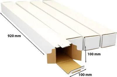 Obrázok produktu pre Kartónová škatuľa s výsekovou formou na balenie – balík 100 x 100 x 920 mm, biela – 10 kusov