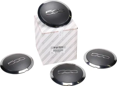 Produktbild von Original Fiat 4x Nabendeckel Felgendeckel Alufelge schwarz Chrom 500 51884863