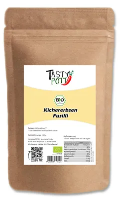 Produktbild von Tasty Pott Kichererbsen Fusilli - im Beutel