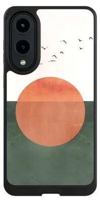 Produktbild von NIVOCASE Hülle für Samsung Galaxy S25 Edge  Handyhülle NIVOcore Case Schwarz Sonnenschein Sonnenuntergang Vogel
