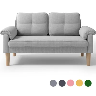 Produktbild von Bealife Sofa 2-Sitzer Grau | Mit Seitentaschen | Hautschonender Stoff & Stabile Konstruktion AR71