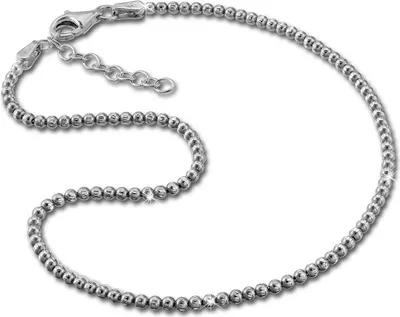 Produktbild von SilberDream 27cm Fußkette Damen silber diamantiert Kugeln Echt Silber D2SDF2164J
