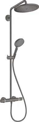 Produktbild von Showerpipe CROMA SELECT S280 EcoSm m Brausetherm. bru black chrome brushed black mit Raindance Handbrause
