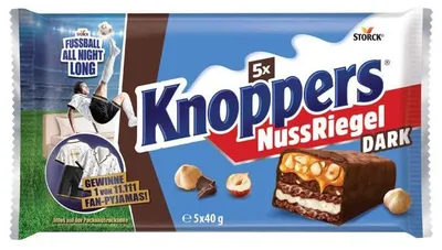 Image de Knoppers® 472493 Knoppers® Dark Barre aux noix 5 pcs.