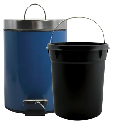 Immagine prodotto di MSV Cestino per cosmetici "Blue" Cestino a pedale Cestino per rifiuti - 3 litri - con contenitore interno estraibile
