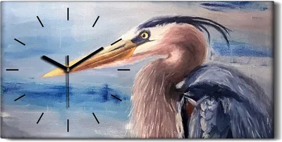 Produktbild von Wohnzimmer-Bild Leinwand Uhr Geräuschlos 60x30 Malerei Tier Vogel Kunst - schwarze Hände