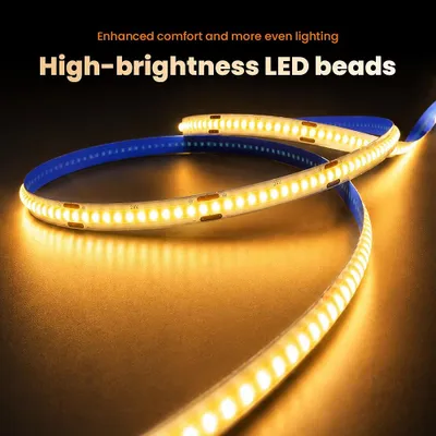 Produktbild von LED-Lichtband - COB-LED-Streifen 20 m - Warmweiß - App- und Fernbedienung - Dimmbar - Flimmerfrei - 220–240 V EU-Stecker