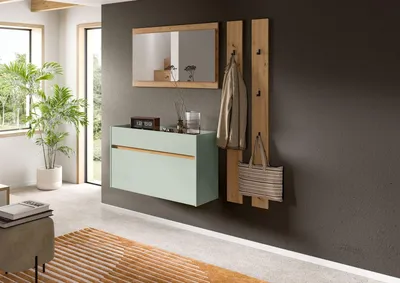 Produktbild von Garderoben-Set >Drive< in Salbei - 192x172x32cm (BxHxT)