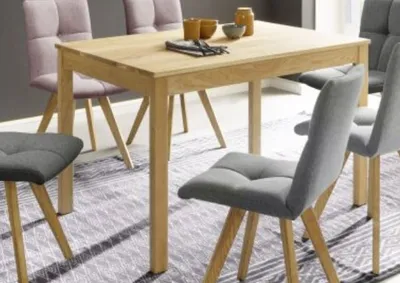 Produktbild von Esstisch >ANKARA< in Wildeiche geölt aus Massivholz - 80x120x75cm (LxBxH)