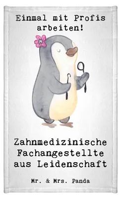 Produktbild von Mr. & Mrs. Panda gäste wc handtuch Zahnmedizinische Fachangestellte Leidenschaft - Weiß - Geschenk, Design, Klein, Frotteehandtuch, baumwolle, Gästetuch