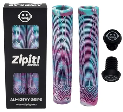 Produktbild von Zipit Almighty Grips 160mm Flangeless Stunt Scooter & BMX Griffe – Dreifarbig – Inklusive Lenkerenden