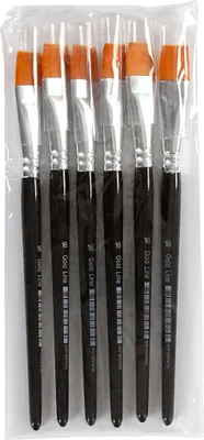 Produktbild von Creativ Company Gold Line Flachpinsel Set 16 - 6 Stück Malen Basteln