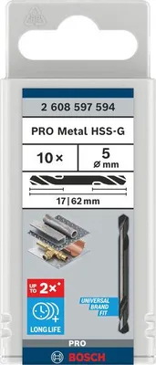 Immagine prodotto di Trapano elicoidale Bosch PRO Metal HSS-G, 5x17x6