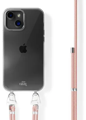 Produktbild von Pink Cord Transparant Cord Hülle  - Kompatibel mit iPhone 14
