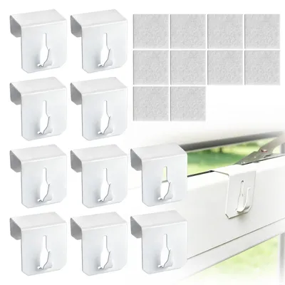 10 Edelstahl-Fensterhaken, Klemmbereich 15-20 mm, silber