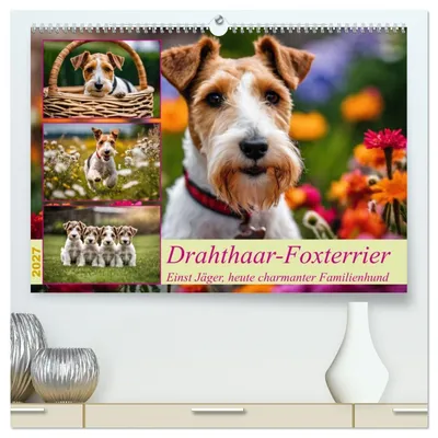 Produktbild von Drahthaar-Foxterrier (hochwertiger Premium Wandkalender 2027 DIN A2 quer), Kunstdruck in Hochglanz