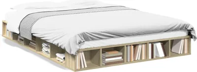 Zdjęcie produktu dla Rama łóżka dąb sonoma 140x200 cm materiał drewnopochodny