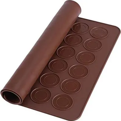 Produktbild von PIQIUQIU 1 Stück Macarons Backmatte aus Silikon 48 Mulden antihaftbeschichtet, Macarons Backmatte aus Silikon 38 * 28cm
