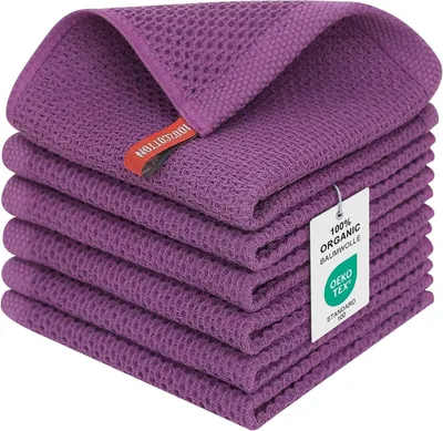 Produktbild von Moosfor Geschirrtücher 100% Baumwolle 6er Set 30x30 cm Lila