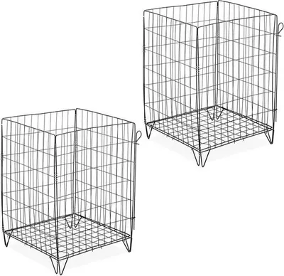 Immagine prodotto di Set per compostaggio in metallo, con base e gambe, 68 x 46 x 46 cm, per rifiuti da giardino, acciaio, nero