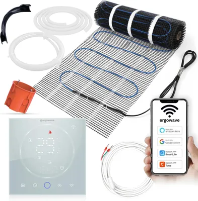 Obrázok produktu pre Kúrenie podlahové 160 W/m² + WiFi termostat, sada dlaždíc, rohož