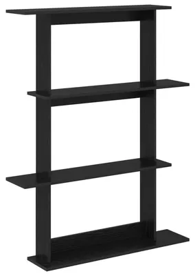 Image de vidaXL Étagère murale en bois imitation chêne noir, 100 x 20 x 126 cm