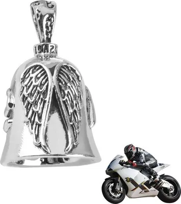 Produktbild von Edelstahl-Sturmschilde in Zylinderform, Silber, Glücksamulette für Motorradfahrer.