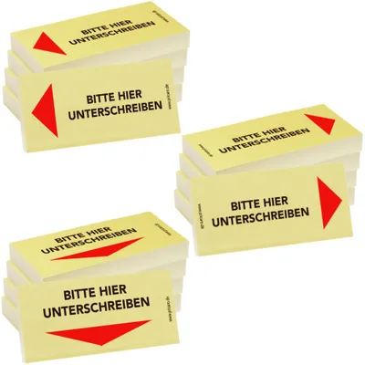 Image de PRICARO Notes repositionnables "Signez ici", divers, 100 feuilles, 15 pièces