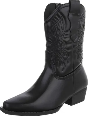 Produktbild von Ital-Design Damen Stiefeletten  Lederoptik Western- & Bikerboots 90482462 Schwarz Gr.  39