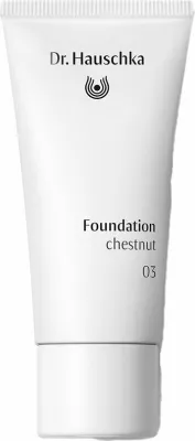 A white tube of Dr. Hauschka Foundation in the shade Chestnut 03.