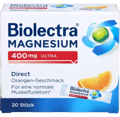 Produktbild von Biolectra Magnesium 400 mg ultra direct Orangengeschmack, 20 St. Beutel