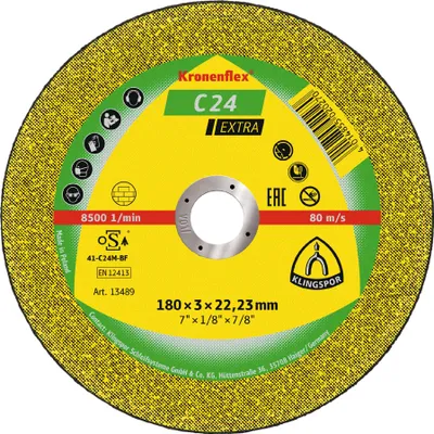 Produktbild von Klingspor C 24 EX Trennscheiben, 180 x 3 x 22,23 mm gerade 25 Stk