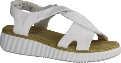 Produktbild von Rieker 63261-80 Damen, Sandalette, Keilsandalette, Synthetik, Weiss, Extraweit - Damenschuhe Sandalette / Sling, Weiß