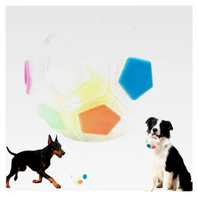 Produktbild von Beruhigungsball für Hunde, unzerstörbares Hundespielzeug, Antistressball mit Quietscher, interaktive Erziehungshilfe für Hunde, bissfestes Training für drinnen und draußen