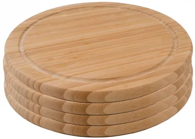 Produktbild von 4er-Set Bambus Schneidebrett Frühstücksbrett Bambusbrett Stullenbrett
