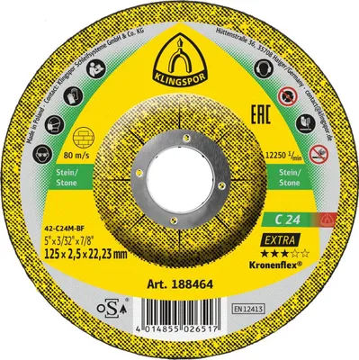 Productafbeelding van Klingspor doorslijpschijf C 24 Extra, diameter 125xS.2,5mm, boorgat 22,23mm - 188464