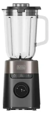 Zdjęcie produktu dla Black & Decker BXJB1201E, Blender stołowy, 2,2 l, Funkcja pulse, Rozgniatacz do lodu, 2200 W, Czarny, Srebrny, Przezroczysty